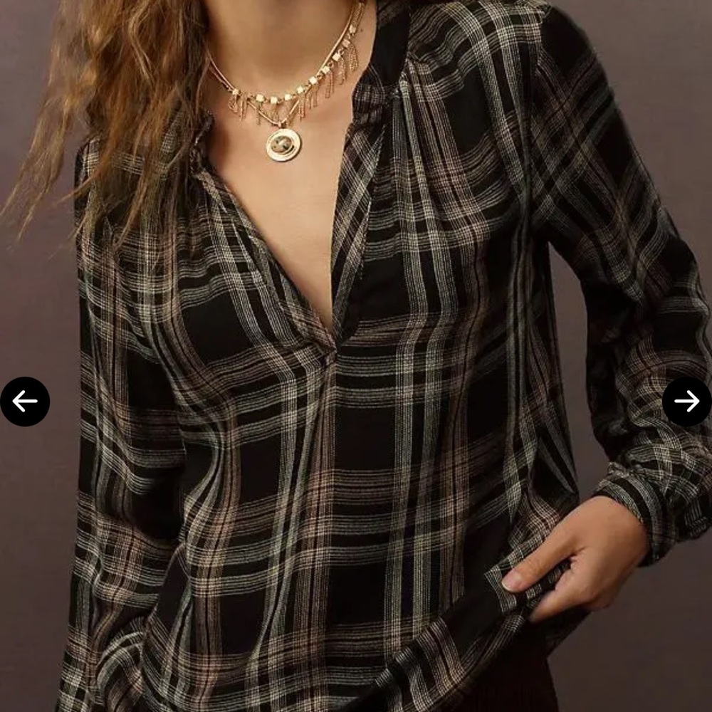 Plaid Black Blouse